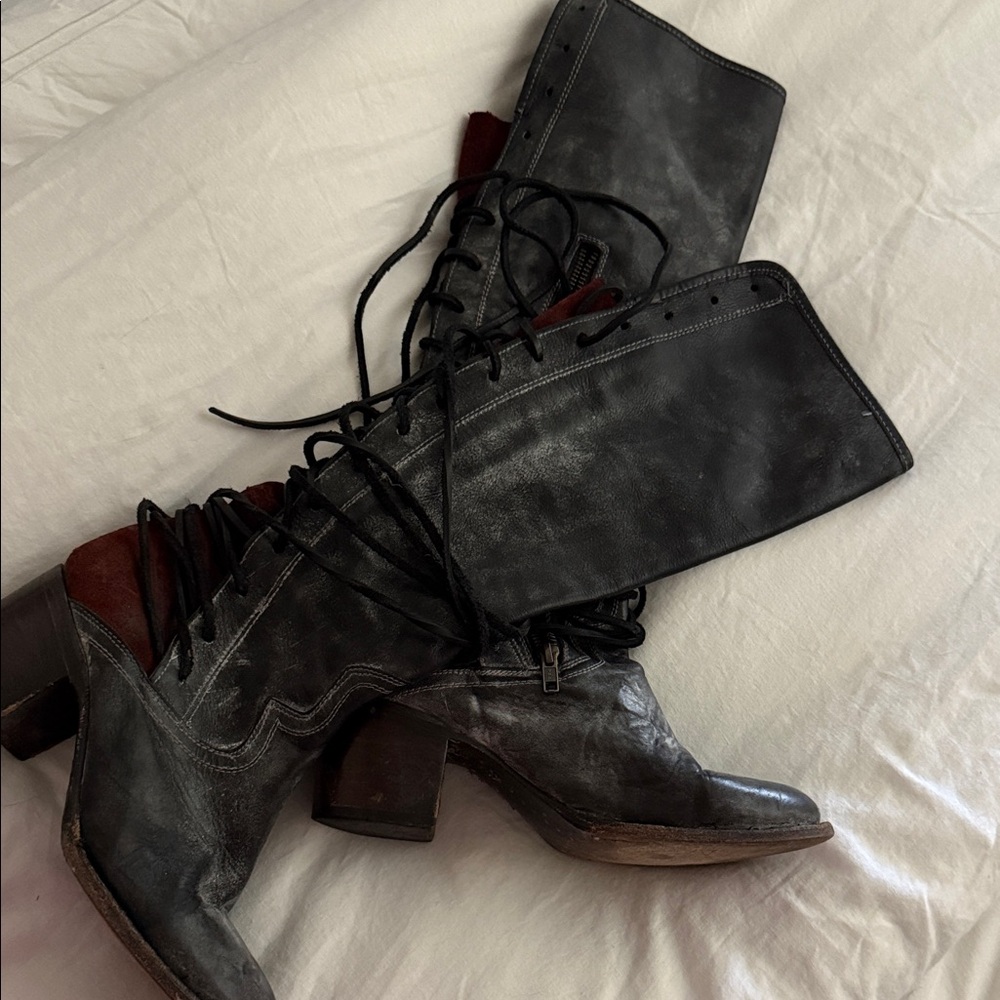 Freebird by Steven Black and Brown Lace-Up Boots